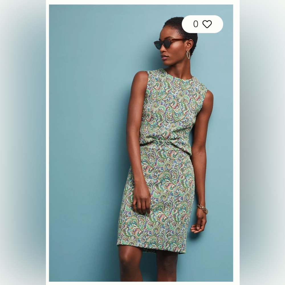 Maeve Green Paisley Sleeveless Shell and Skirt Set - Picture 3 of 15